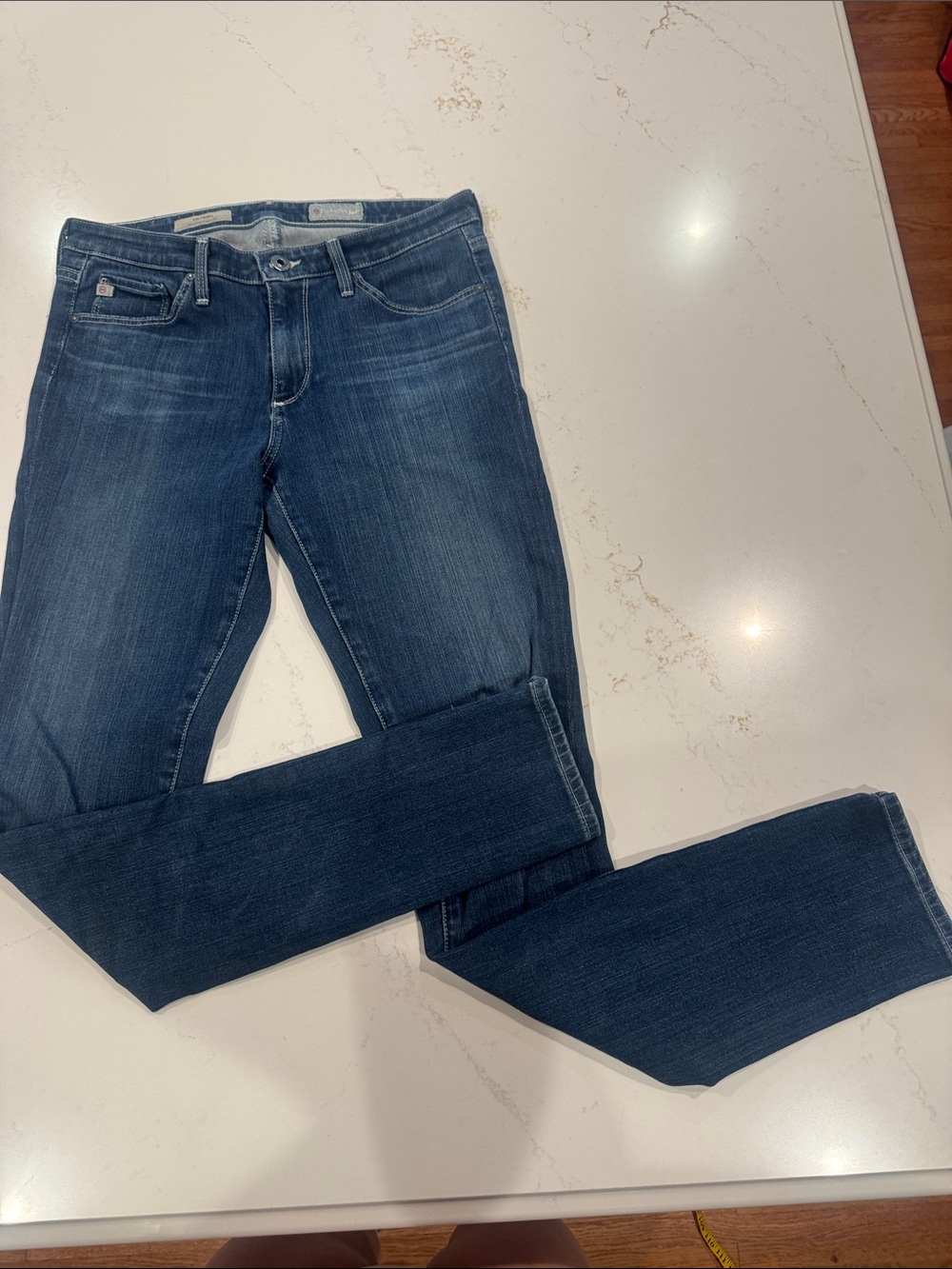 Ag Adriano Goldschmied The Prima Midrise CigaretteSkinny Jeans in Dark Blue Wash